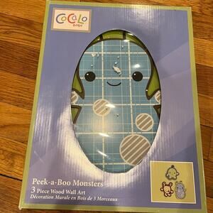 CoCaLo baby Peek-a-Boo Monsters 3 piece Wood Wall Art